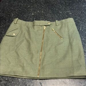 Olive Green Skirt with Gold Accents
